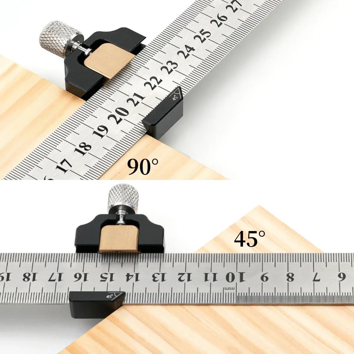 Echer combinat reglabil din oțel, 45-90 grade