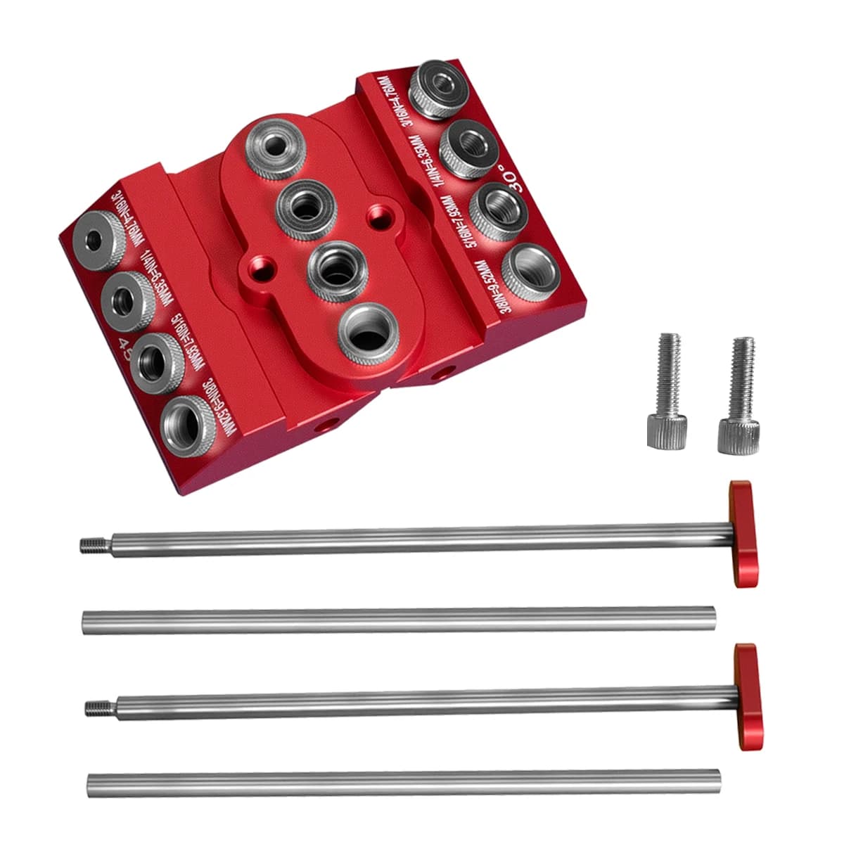 Kit șablon pentru găuri oblice multiunghiulare din aluminiu