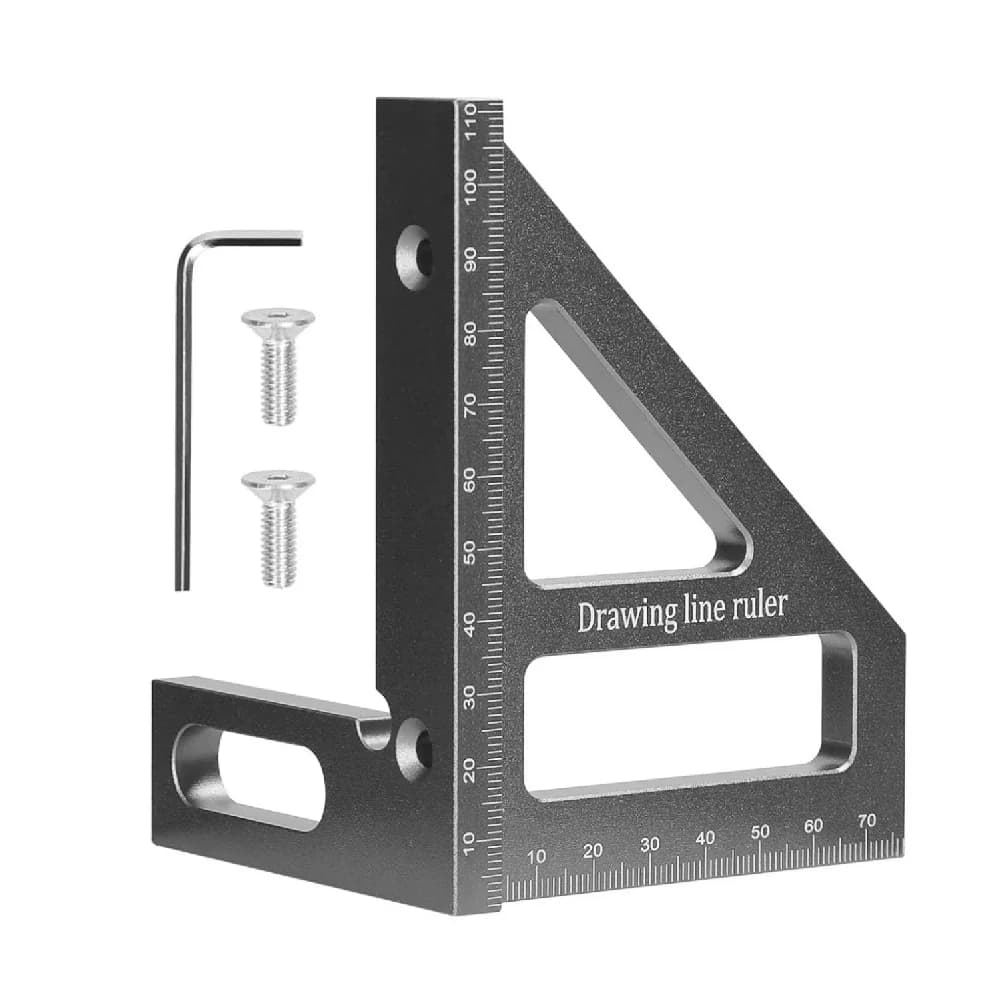Raportor triunghiular multi-unghi 3D din aluminiu pentru tăieturi oblice
