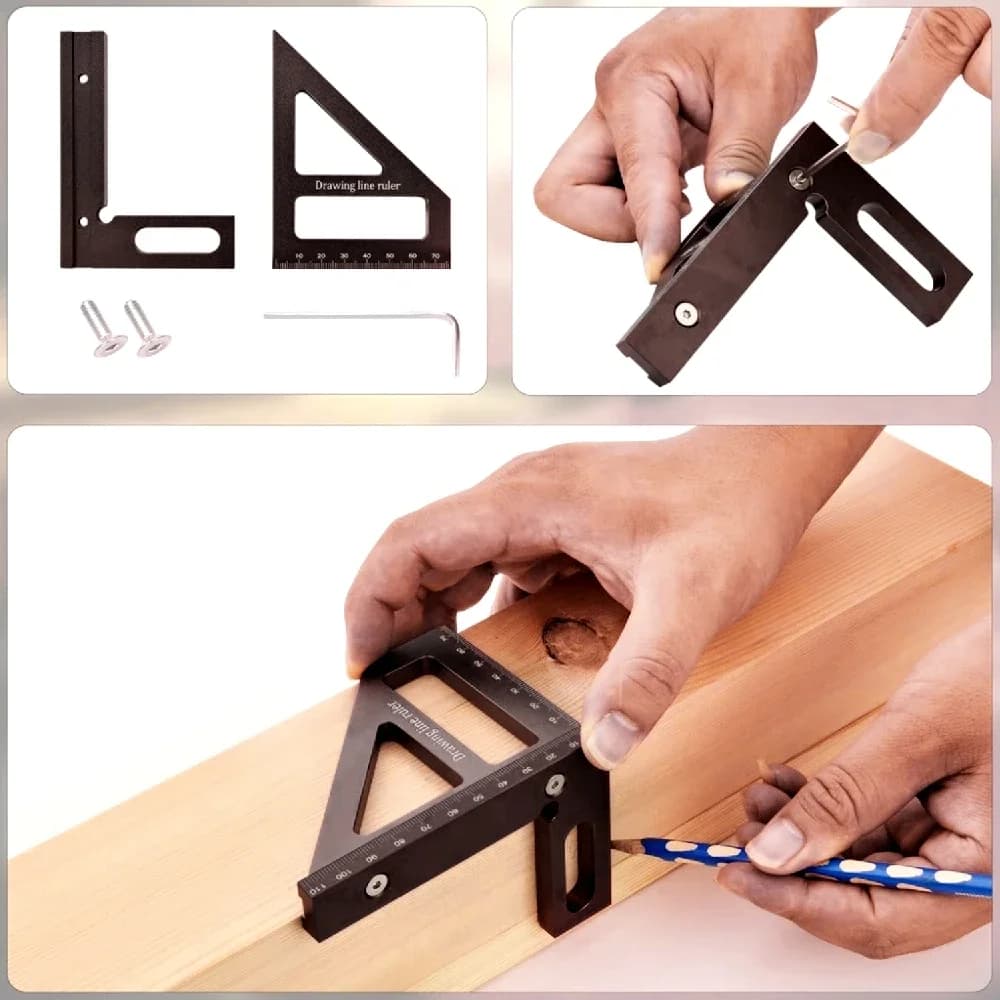 Echer triunghiular din aluminiu multi-unghiular 3D