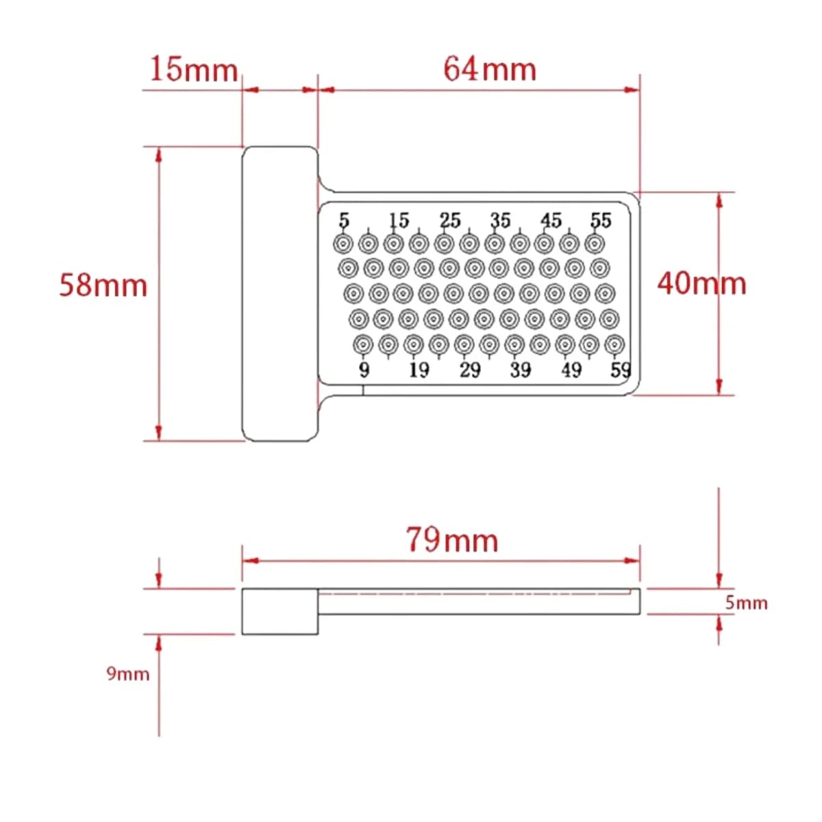 Rigla de trasat tip T de 60mm și șablon de marcat