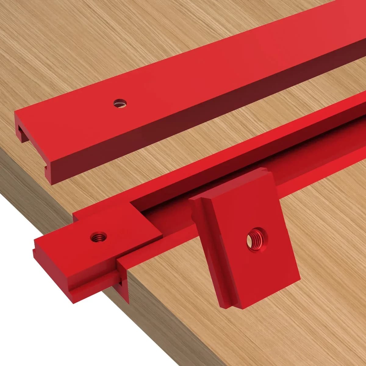 Set de 2 șine robuste din aluminiu pentru masă de tăiere oblică