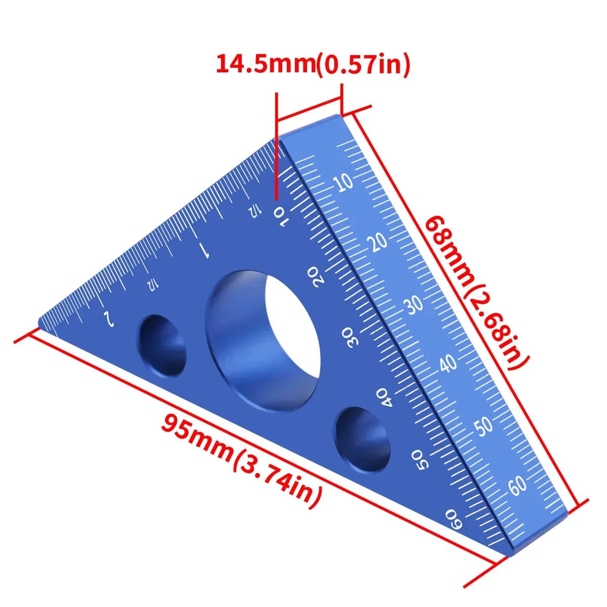Rigla de unghi precisă din aluminiu 45/90 grade