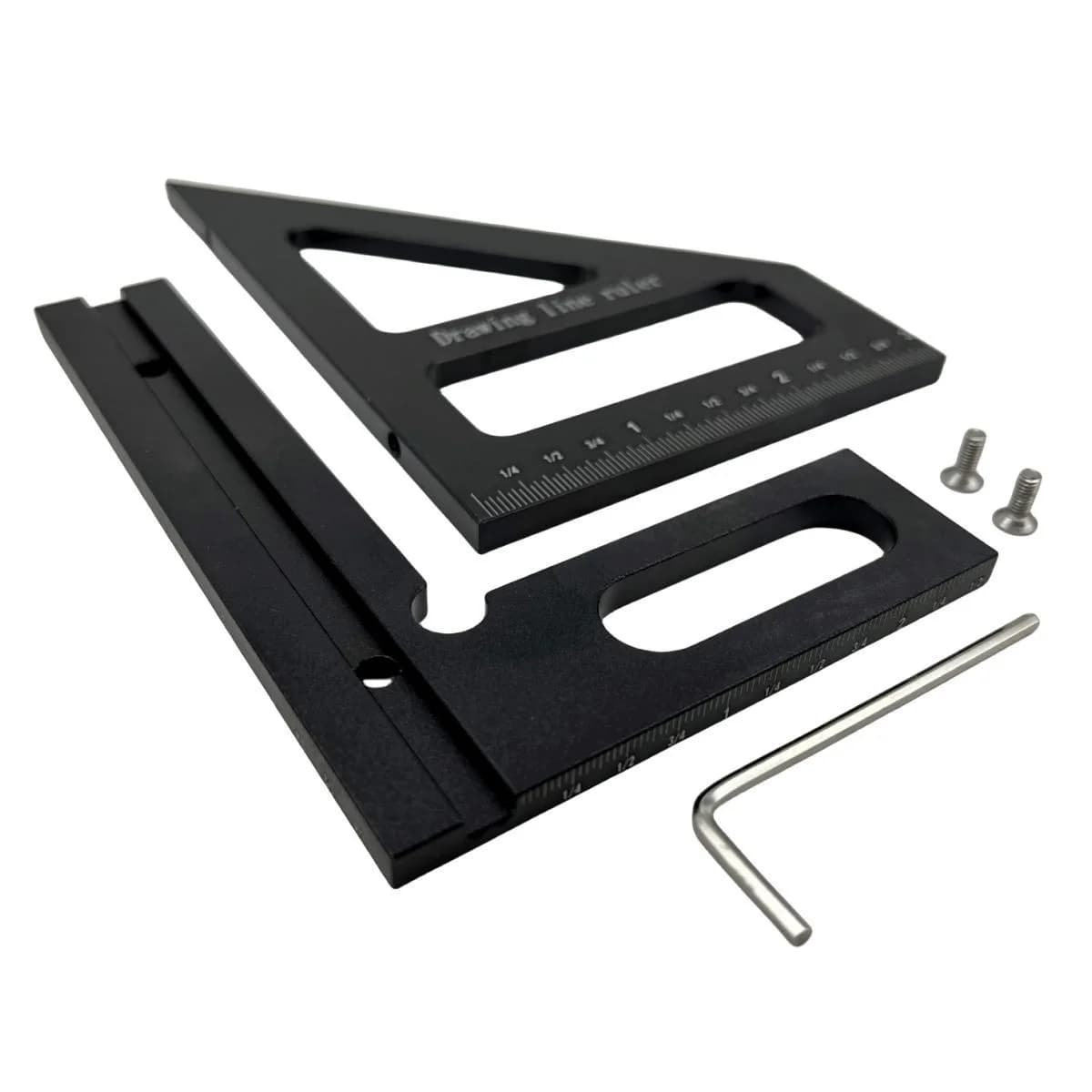 Rigla triunghiulară din aluminiu pentru unghiuri de 45/90 grade
