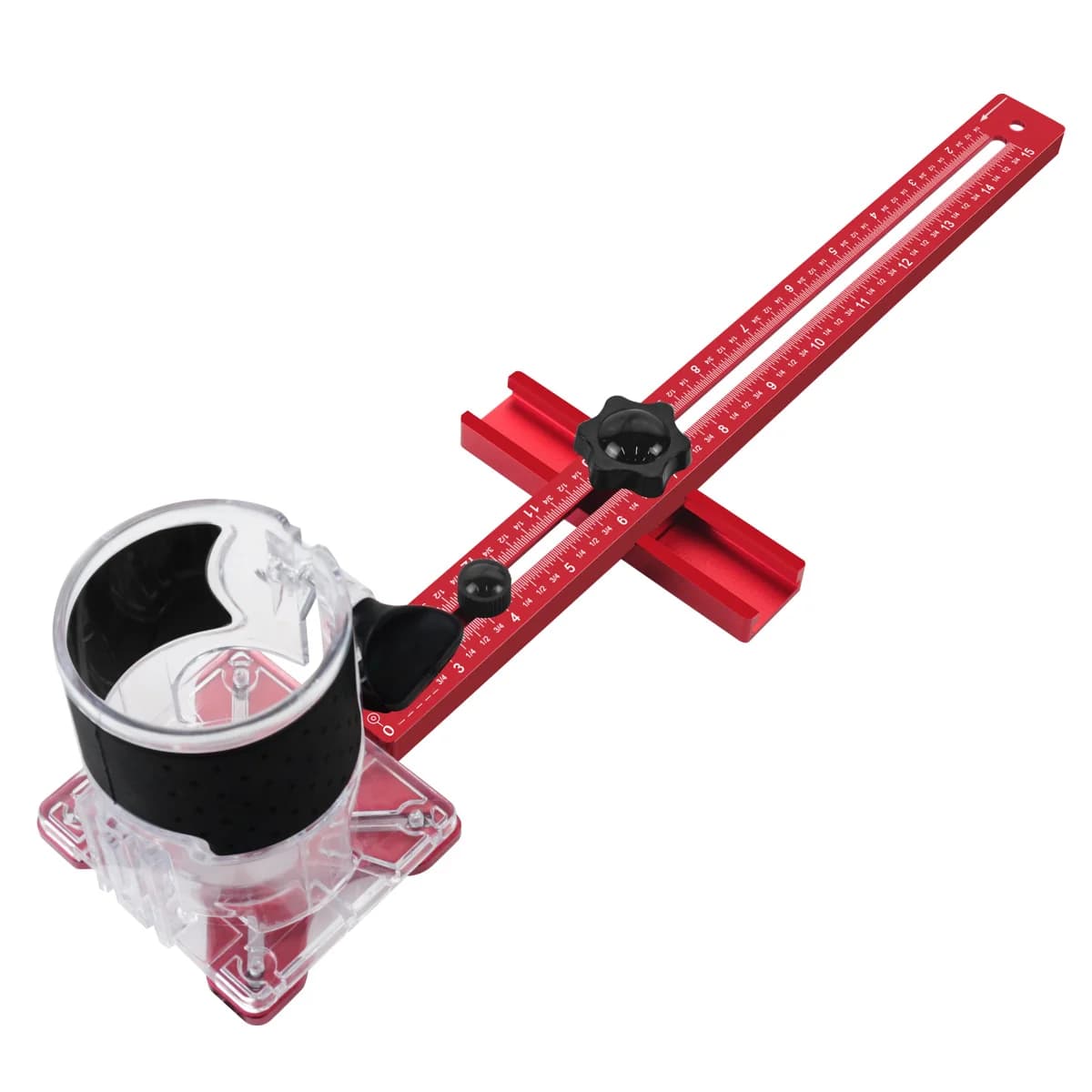 Jig din aluminiu pentru tăiere circulară și crestare cu freza