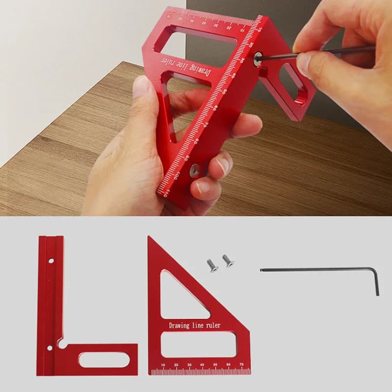 Echer și raportor multi-unghiuri din aluminiu pentru tâmplărie
