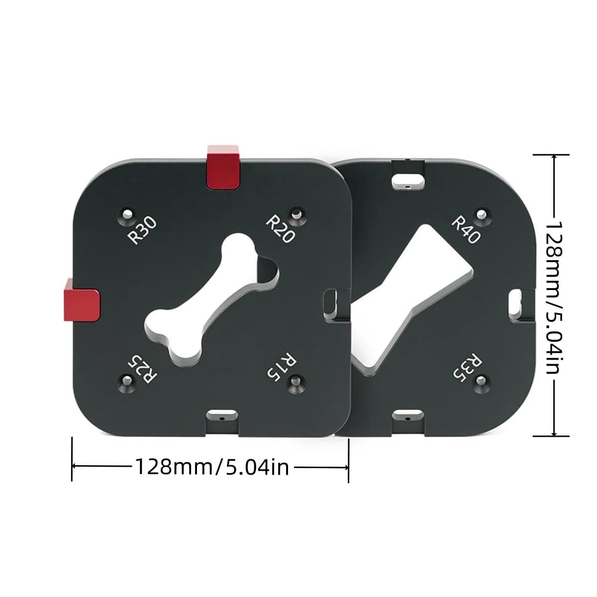 Set șabloane rază colț din aluminiu pentru freză, R15-R50