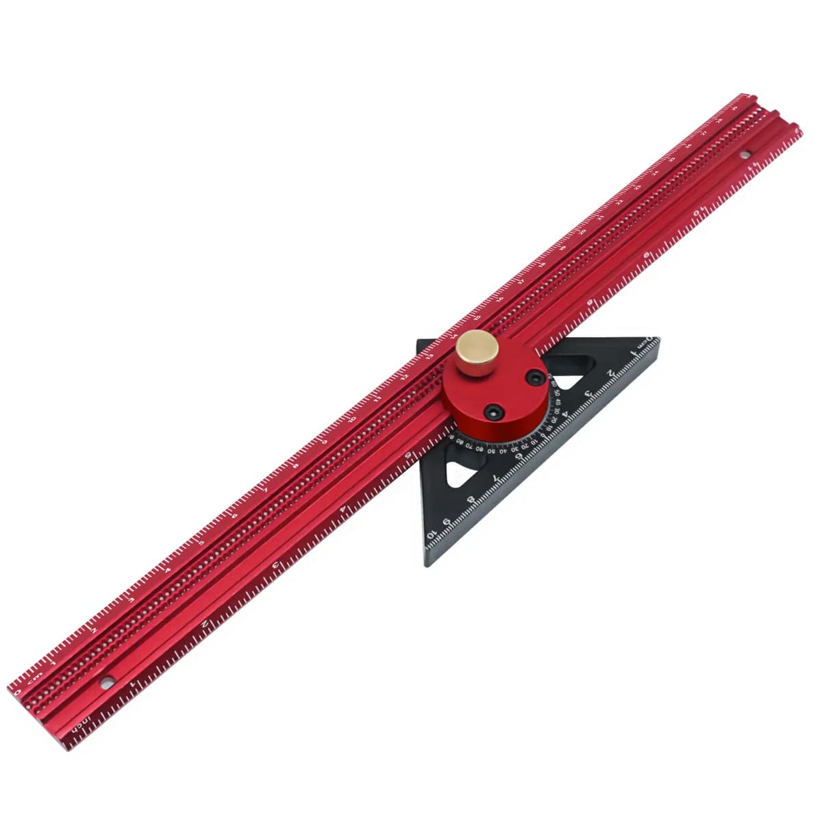 Rigla de trasat din aluminiu tip T și calibru pentru marcare