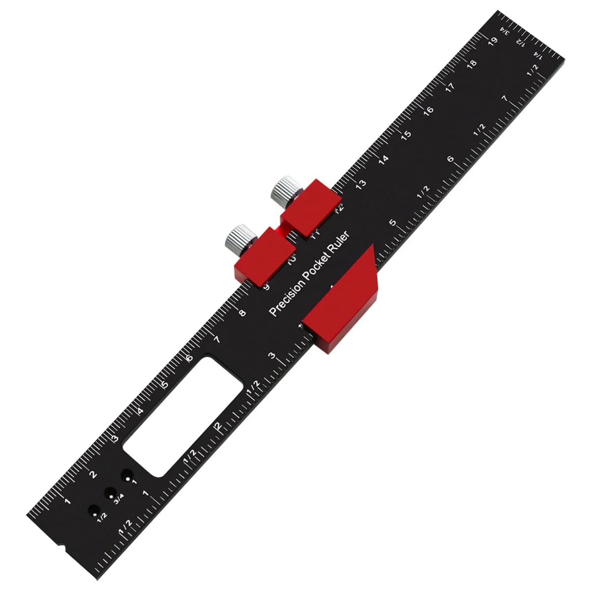 Rigla glisantă de precizie din aluminiu, cu opritoare glisante