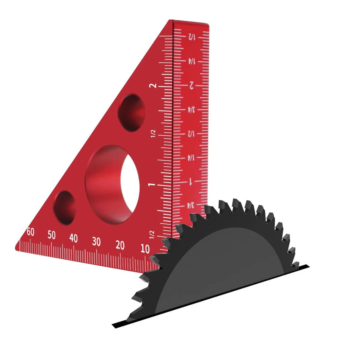 Rigla de unghi de precizie din aluminiu, 45/90 grade