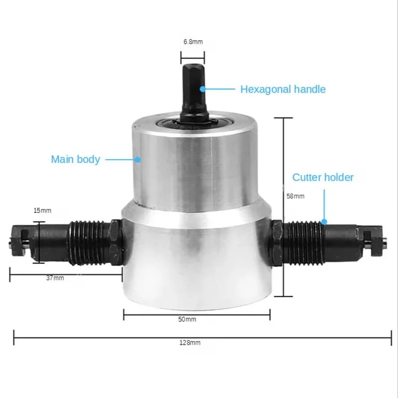 Ciocan de tăiat tablă metalică cu cap dublu pentru burghiu electric