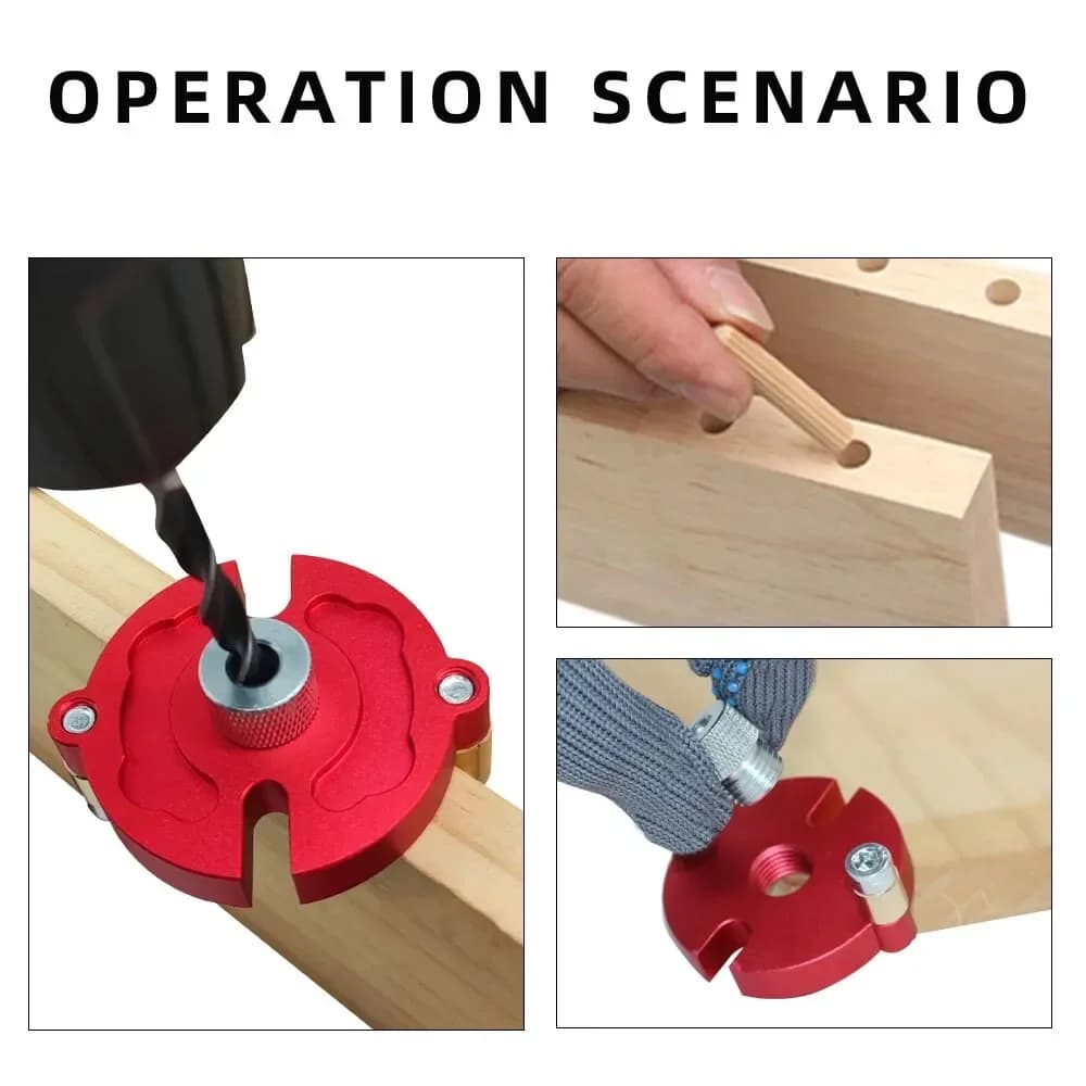 Kit jig auto-centrant pentru dibluri, cu bucșe metalice