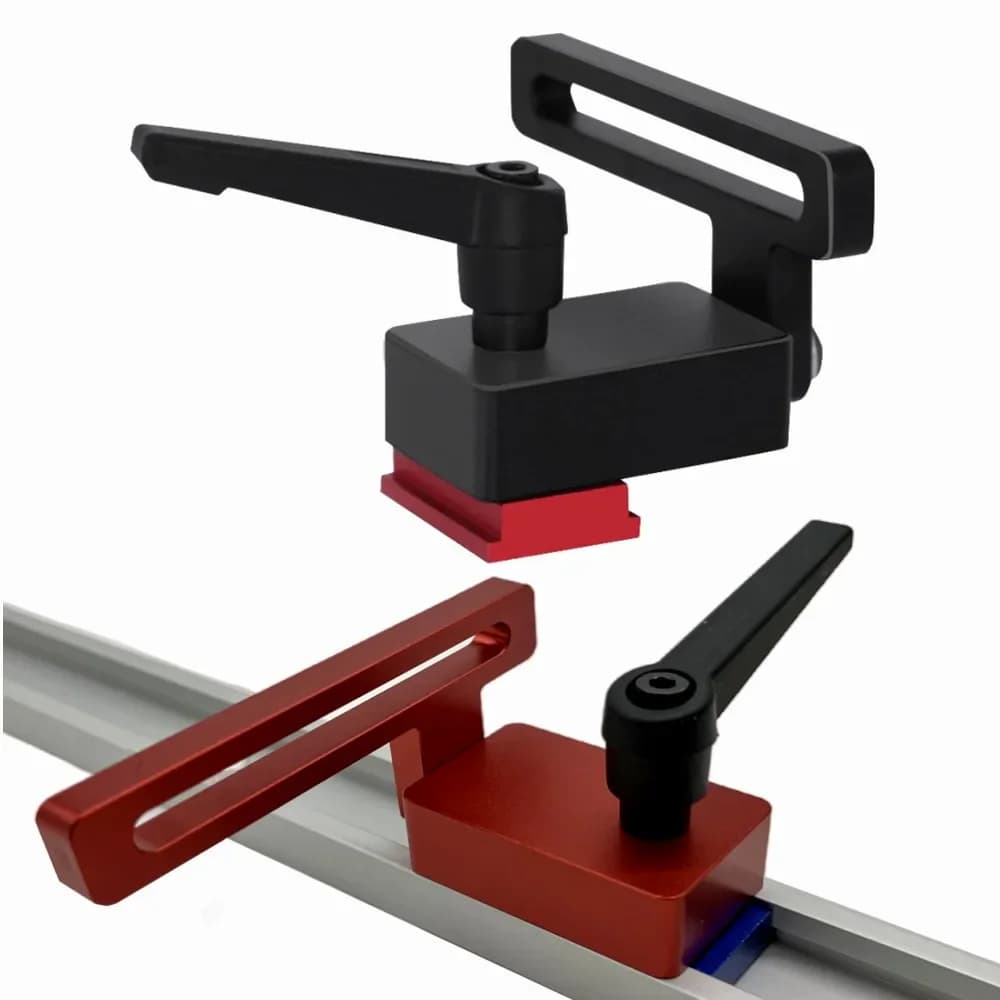 Stop bloc pentru șină de unghi din aluminiu, cu sistem de blocare