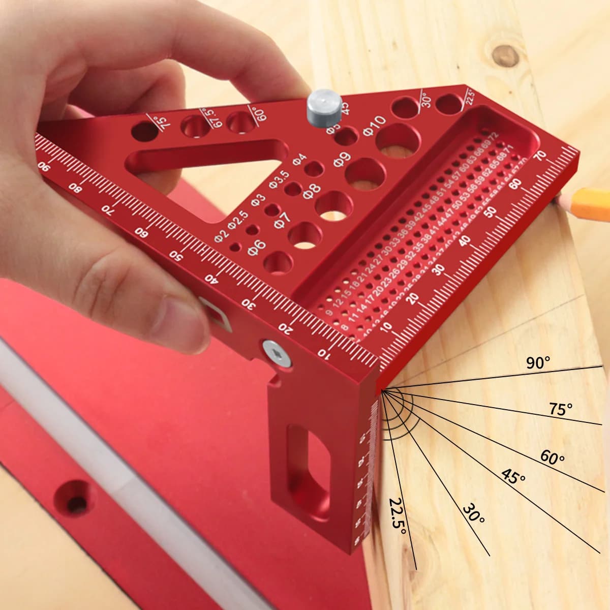 Raportor unghiular 3D imperial din aluminiu pentru tâmplărie