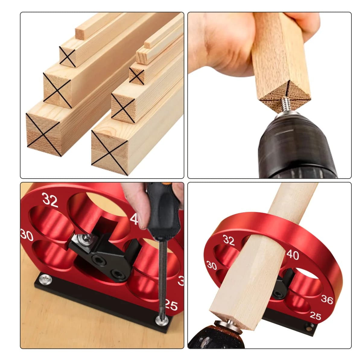 Calibru pentru cuie rotunde reglabil, 5 găuri, 25-40mm