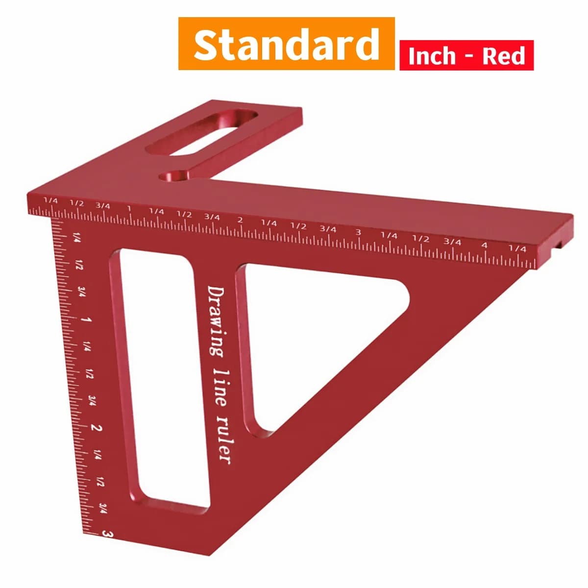 Echer din aluminiu pentru tâmplărie cu riglă triunghiulară de unghiuri