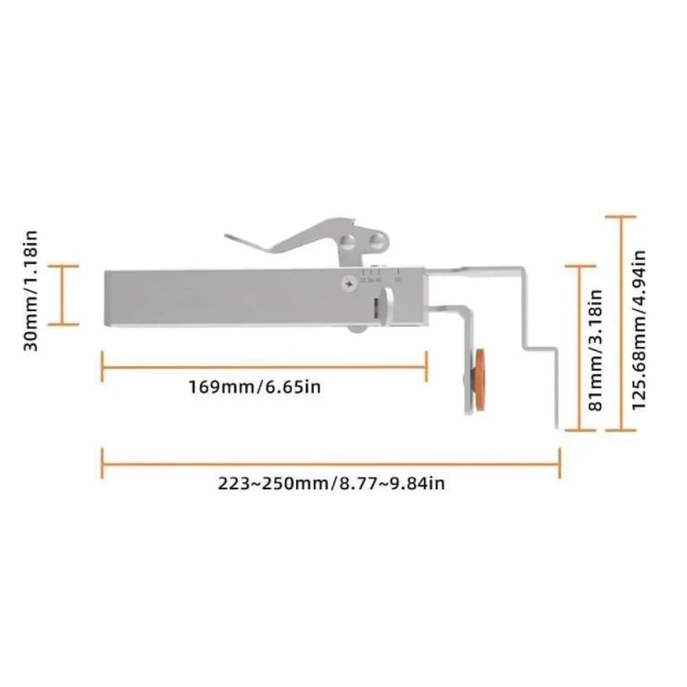 Clema reglabilă pentru fixarea frontului sertarului, acționare unică