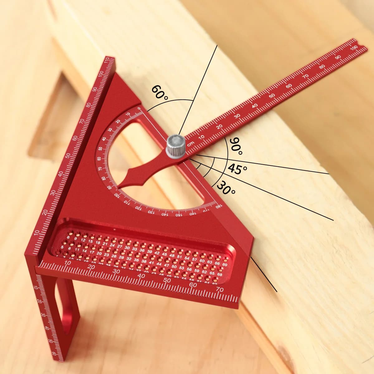 Echeră de tâmplărie cu raportoare reglabil din aluminiu 3D