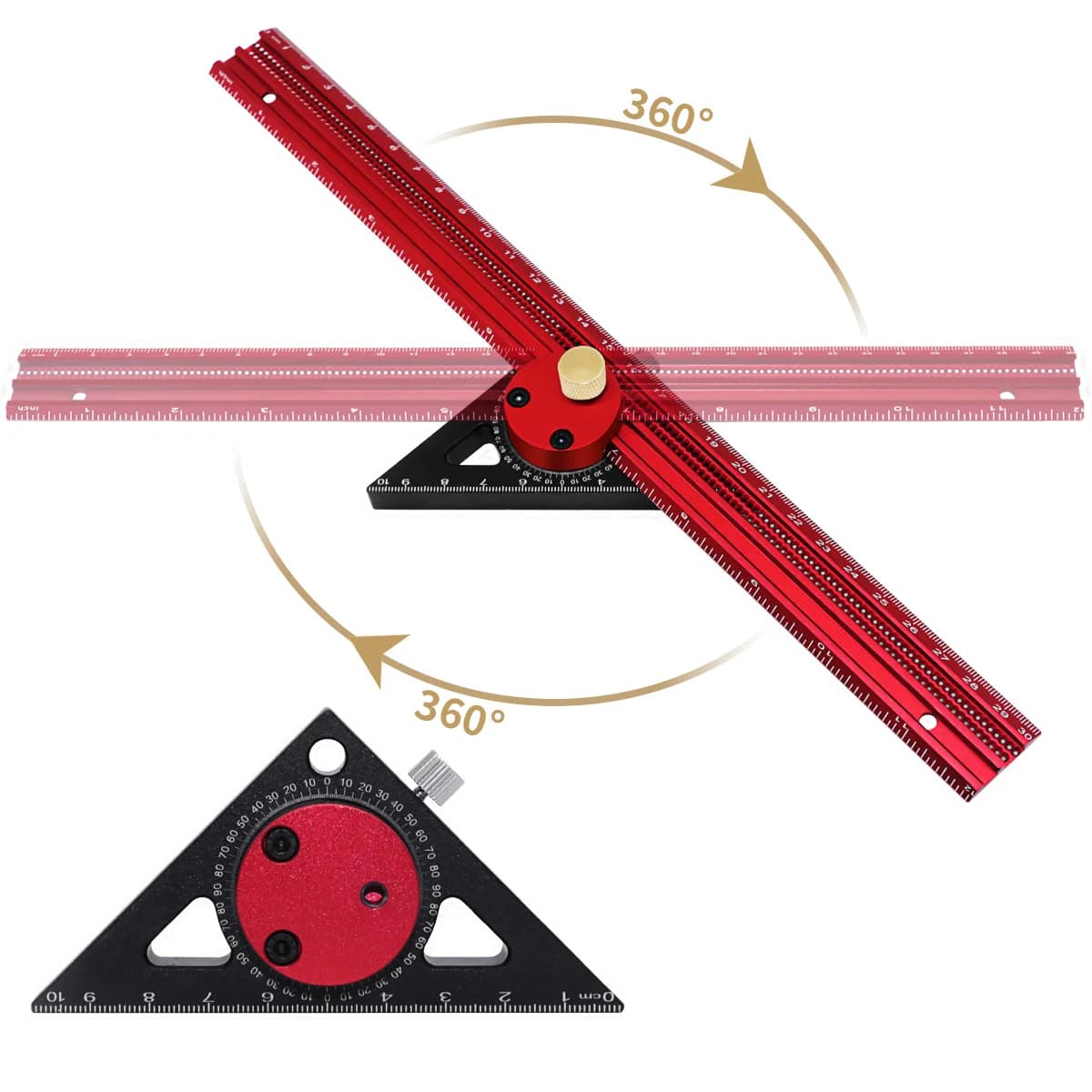 Rigla de trasat din aluminiu tip T și calibru pentru marcare