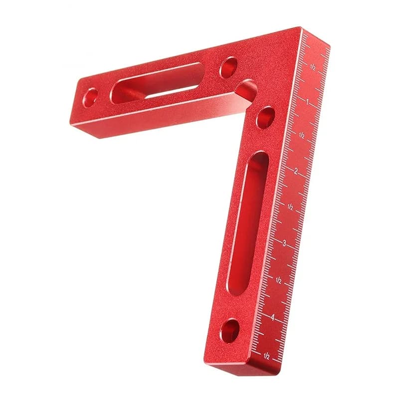 Echer de poziționare din aluminiu, unghi 90 grade, cu scală