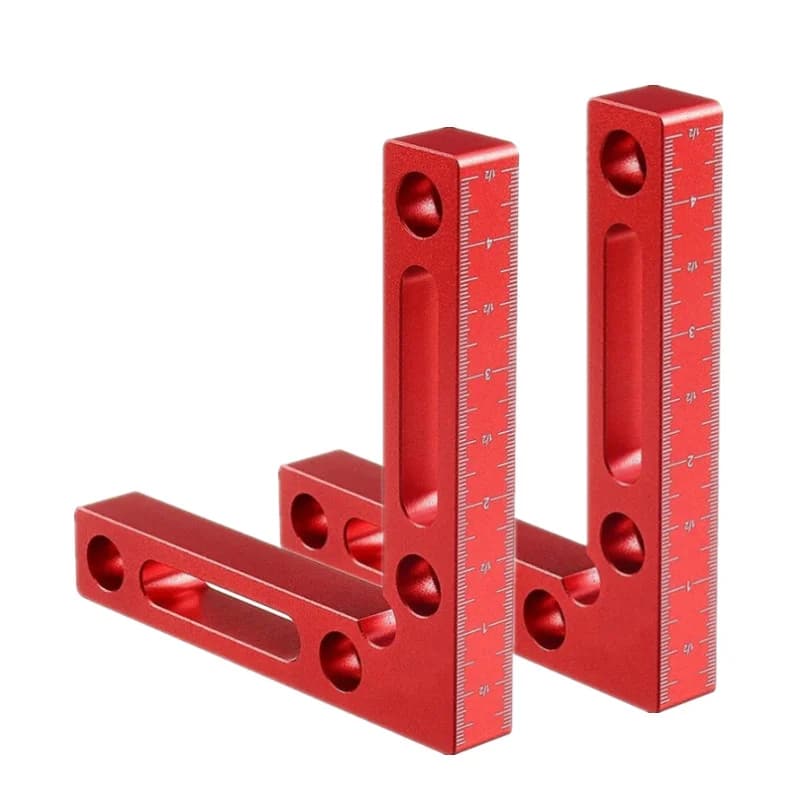 Set 2 bucăți cleme de poziționare echeriu 90 grade din aluminiu