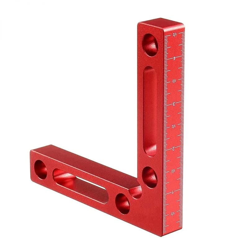 Echer de poziționare din aluminiu, unghi 90 grade, cu scală