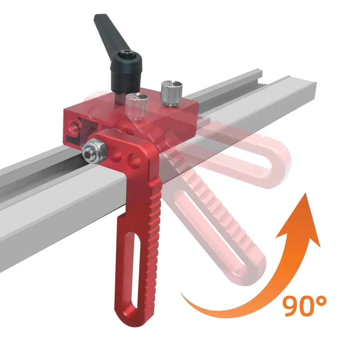 Stop Limită Reglabil din Aluminiu pentru Șine T și Ghidaje Unghiulare
