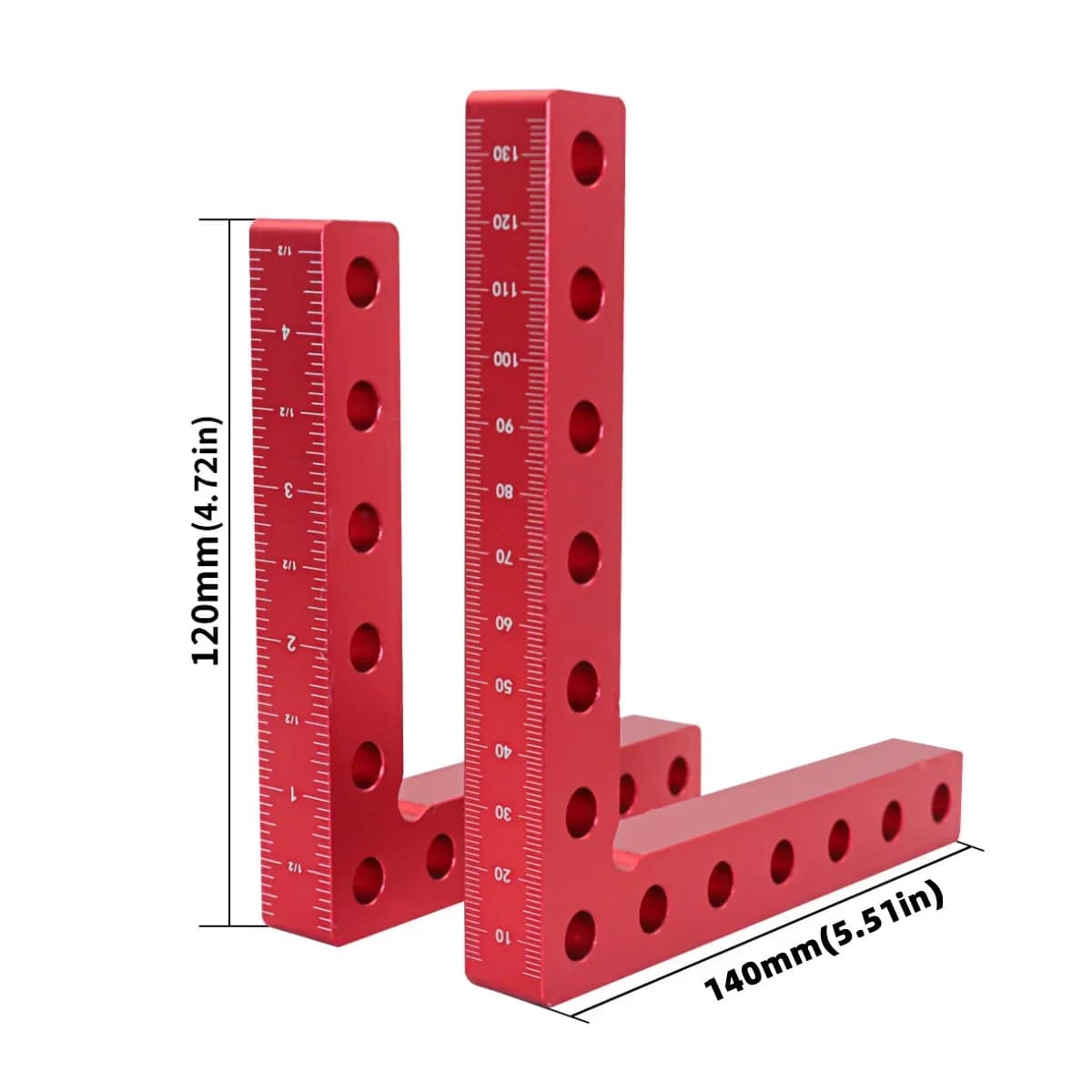 Clemă de prindere L pentru tâmplărie, unghi de 90 grade, 120/140mm