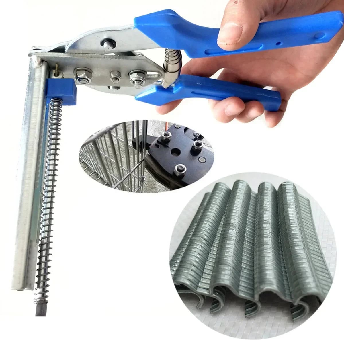 Clește pentru inele de fixare cu 600 bucăți cleme din inox