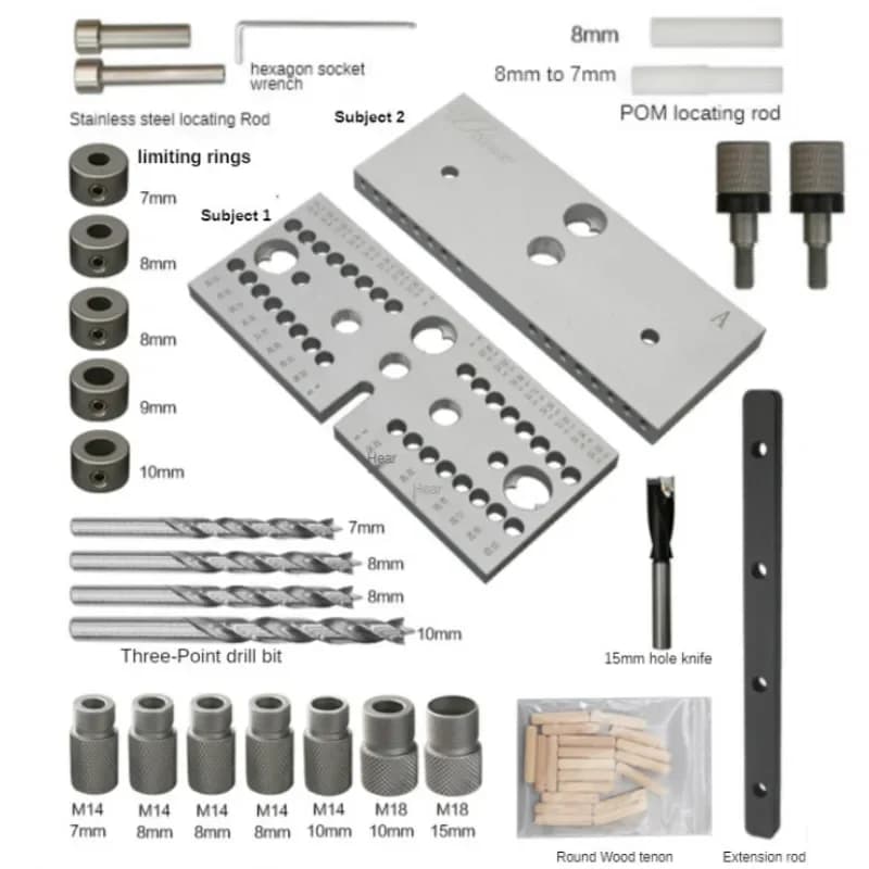 Kit ghidaj reglabil pentru conectori din lemn 3-in-1