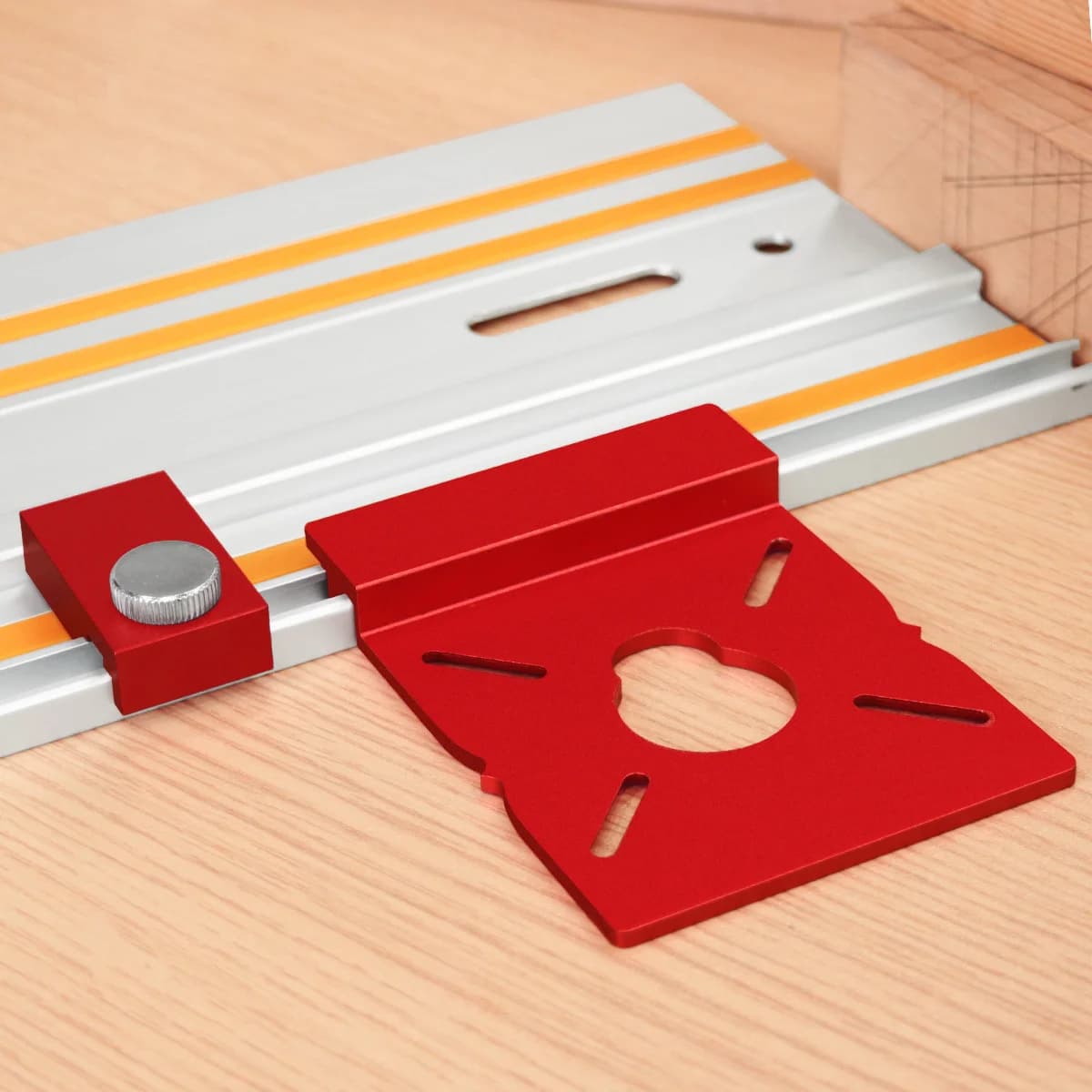 Set conectori rezistenți pentru șină ghidaj freză din aluminiu, 2 bucăți