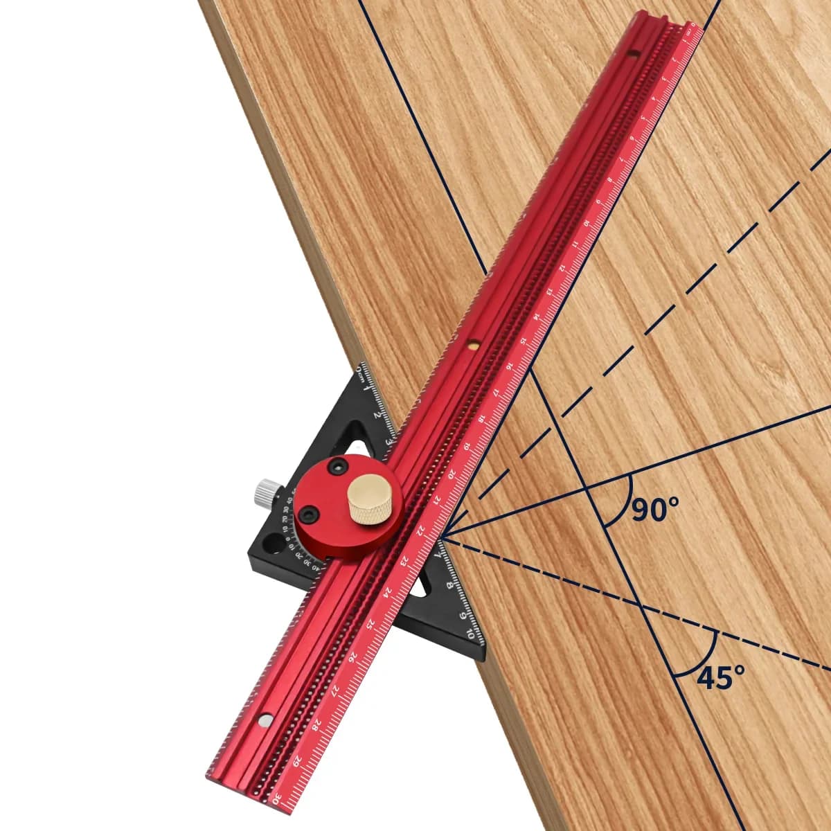 Riglă combinată tip T, 360 de grade, pentru tâmplărie