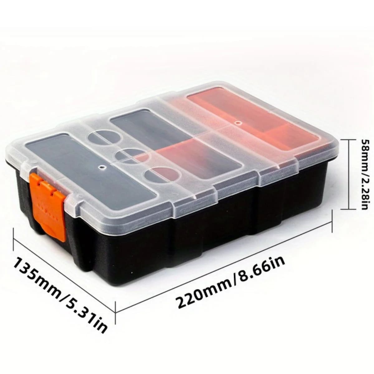 Cutie portabilă din plastic pentru depozitare hardware, cu compartimente multiple