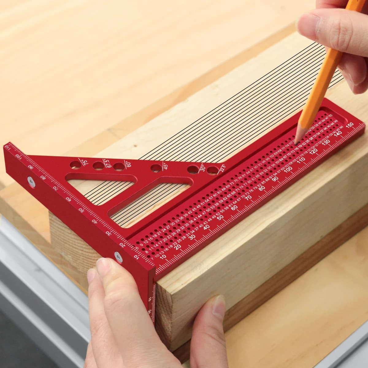 Echer multifuncțional extins cu raportor unghiular 3D