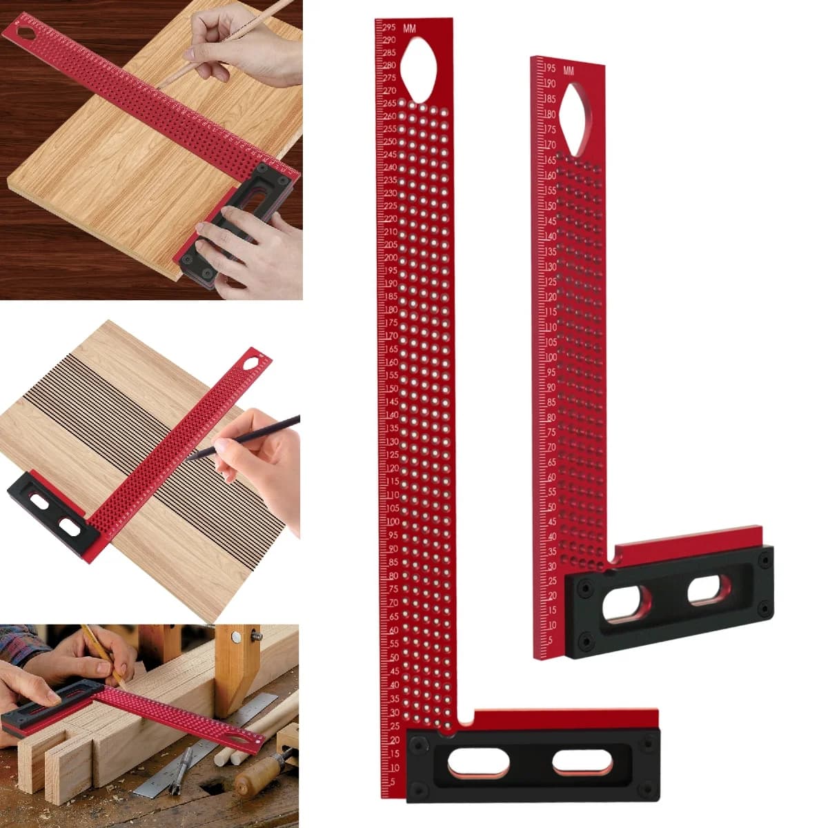 Echer de precizie din aluminiu pentru rame și trasat unghiuri