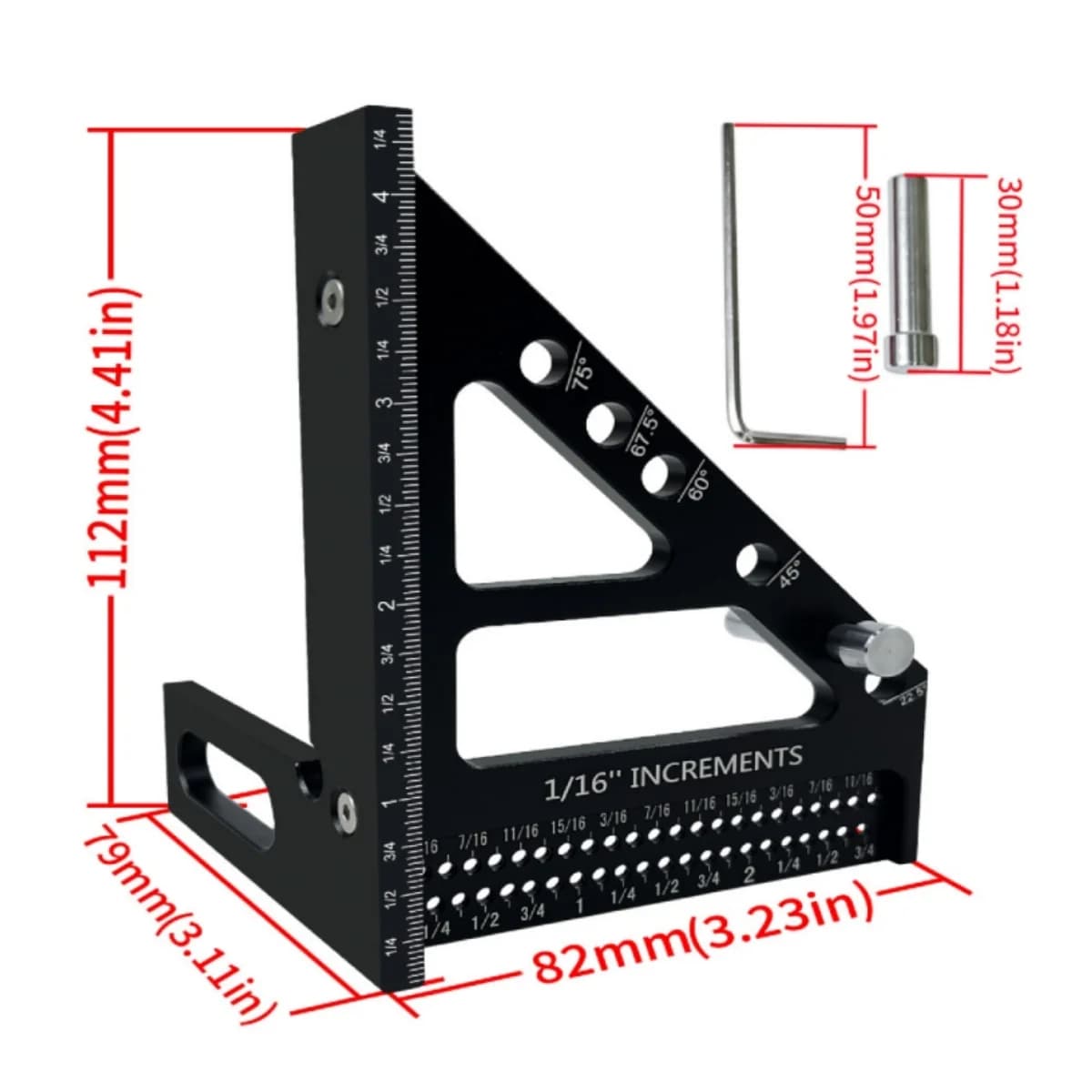 Raportor și trasator 3D multiunghi din aliaj de aluminiu