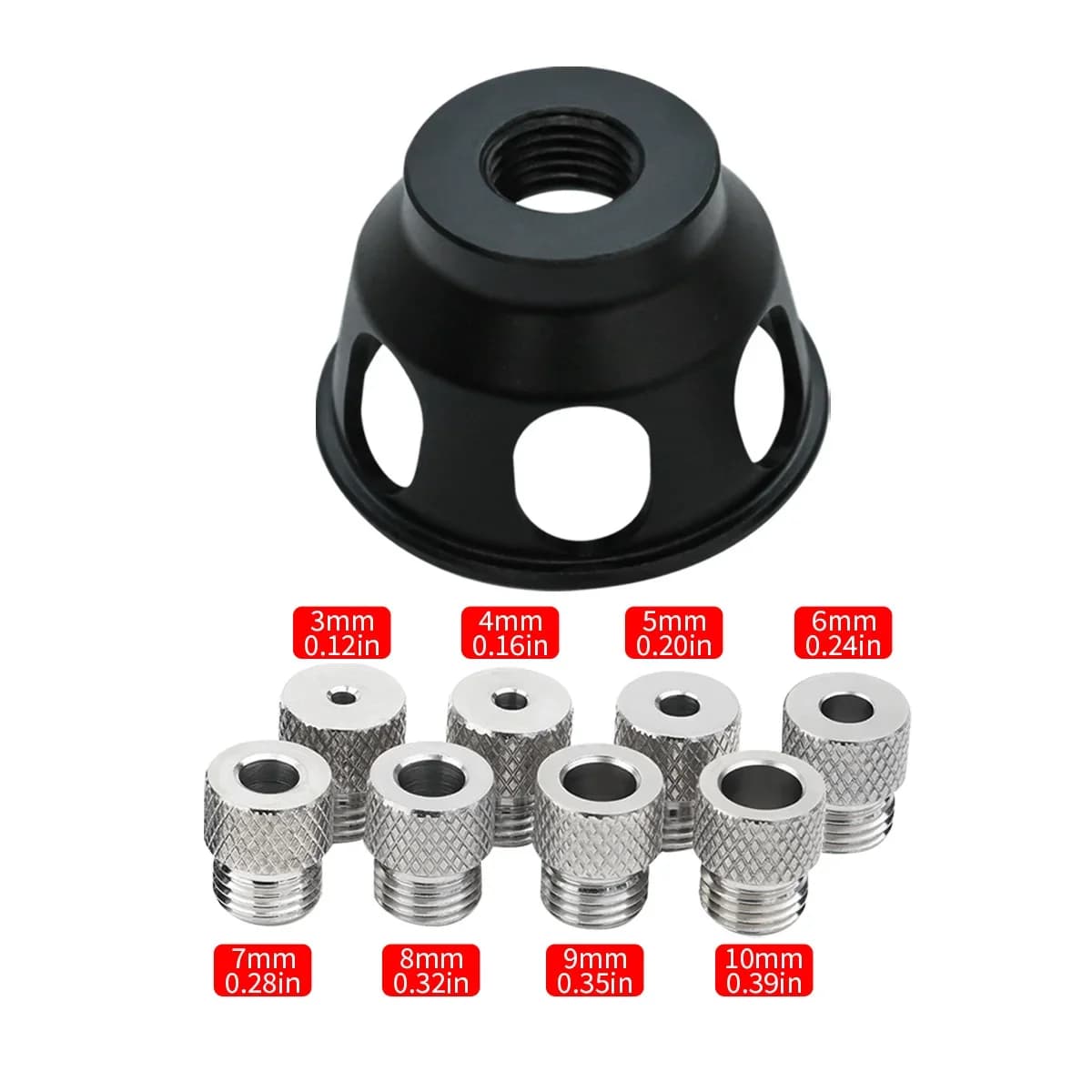 Kit ghidaj vertical din aluminiu pentru burghiu, 3-10mm