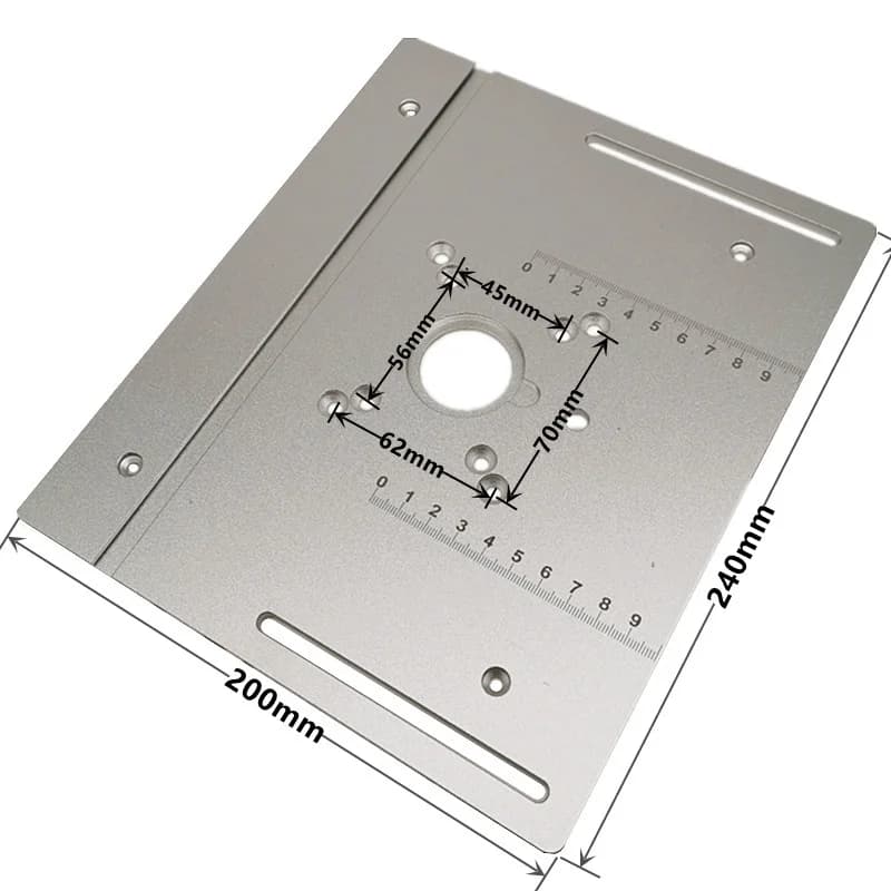 Placă universală de inserție pentru masa frezei din aluminiu cu șablon unghiular
