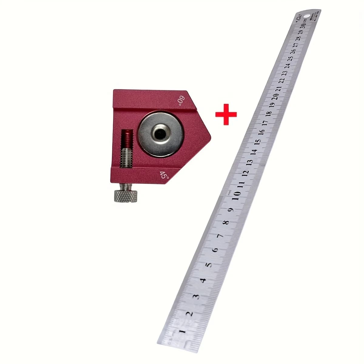 Echer de carpinterie combinat 0-300mm cu scale gravate