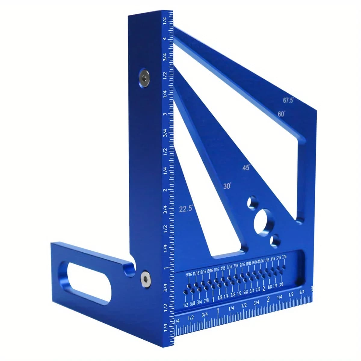 Rigla triunghiulară și raportor multi-unghiular din aluminiu 22.5-90 grade