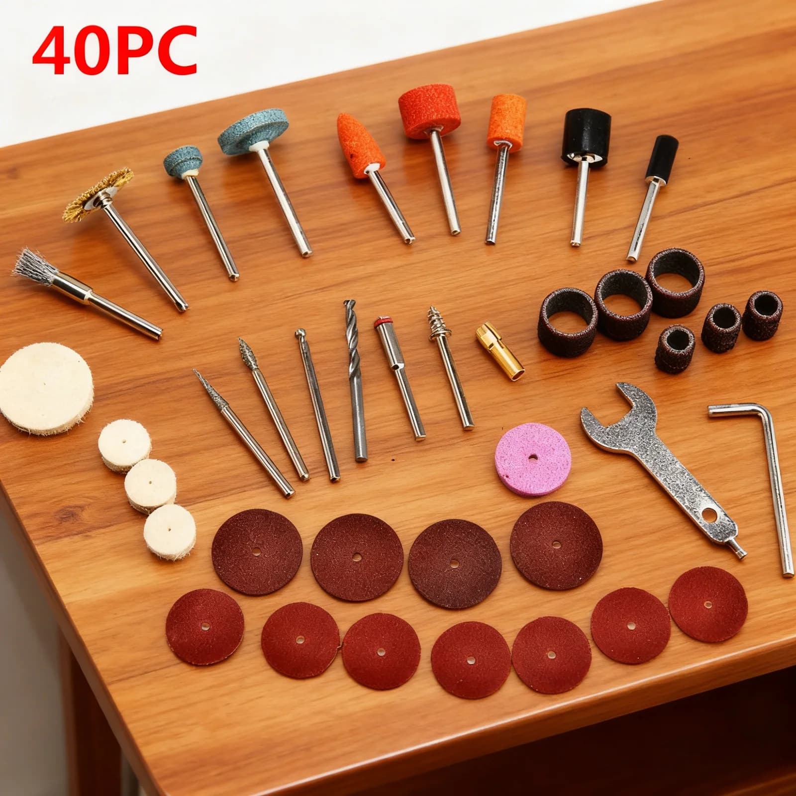 Kit accesorii polizor pentru scule rotative, 40 piese