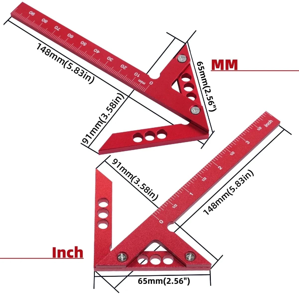 Compas de marcat centru pentru lemn cu calibre 45/90°