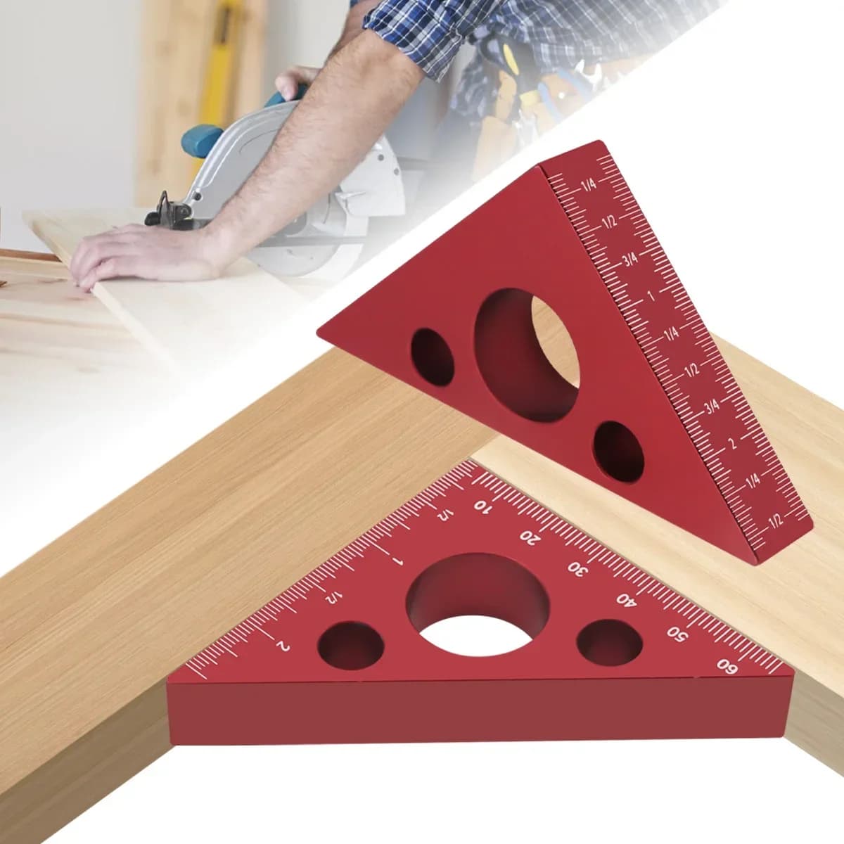 Rigla de unghi precisă din aluminiu 45/90 grade