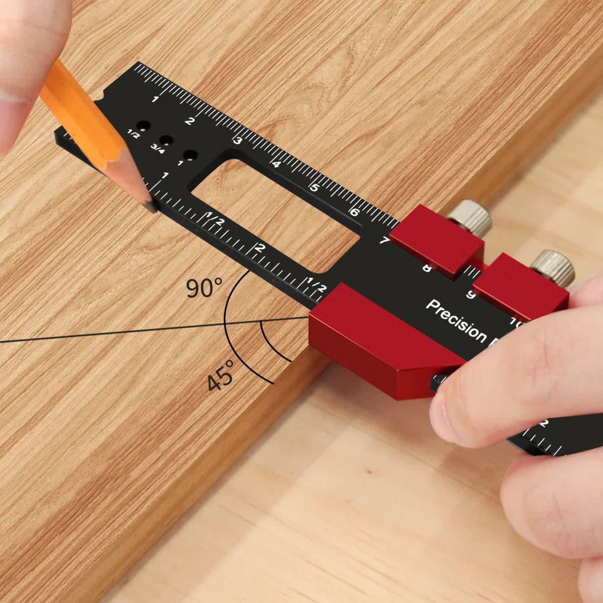Rigla glisantă de precizie din aluminiu, cu opritoare glisante